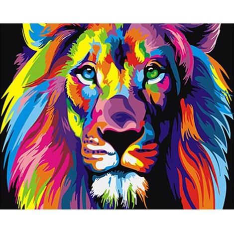 Peinture par Numéros - Style 24 - Lion - 40x50cm - Sans Cadre - Art Mur (1/3)