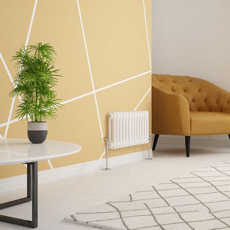 Traditional Style White Double Horizontal Radiator 300 x 605mm