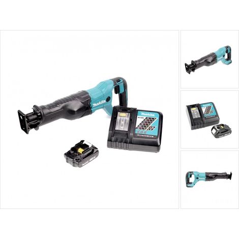 Sierra sable sin cable Makita DJR 186, Sierra sable 18 V Li-ion + 1x Batería 1,5 Ah + Cargador DC 18 RC