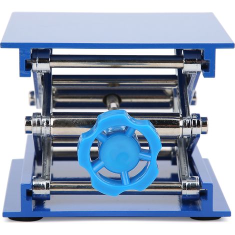 Laborhebebühne, Ständer, Scherenhebebühne aus blau verzinktem Aluminium, 100 x 100 mm (1/5)