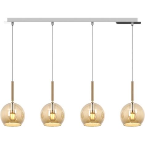 Lampadario moderno top light future 1155cr s4 rp e27 led vetro pirex soffiato, vetro ambra (1/5)