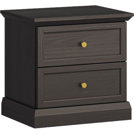 AX LIVING Nachttisch Kommode Levantos SN – 52 cm, Schwarz Grafit