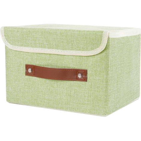 Caja de almacenamiento grande con tapa, caja de almacenamiento plegable para la ropa sucia, caja de almacenamiento para el armario (verde claro)