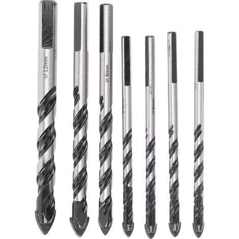 Lot de 7 forets triangulaires multifonctions noirs en carbure (1/5)