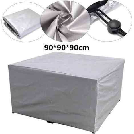 Protective Cover - [BRAND] - For Square Tables & Chairs - 90 x 90 x 90 cm - Waterproof - Anti-Aging