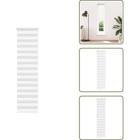 Zebrarollo Weiß 55x230 cm Stoffbreite 50,9 cm Polyester - Zebra-Jalousie - Zebra-Jalousien - Zebra-Rollo - Doppelrollo (1/5)