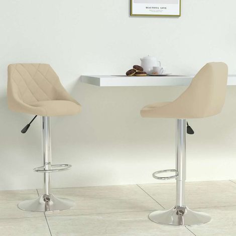 vidaXL Tabourets de bar lot de 2 crème velours (1/5)
