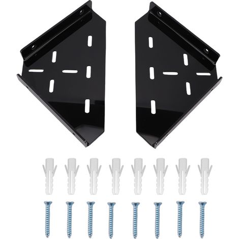 Étagère d'angle de douche triangulaire, finition noire mate, coin mural flottant en acrylique pour salle de bain et cuisine (1/5)