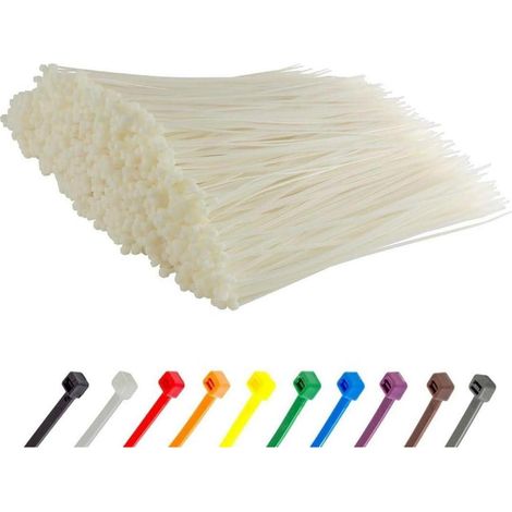 Colliers de serrage 1000 pièces blanc/naturel 200mm x 4.8mm, 22.2kg, résistants UV (1/5)