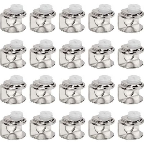 20 Pièces de pinces à verre,support etagere verre,Fixations Réglable Support peuvent installer de verre de 5 à 8 mm d'épaisseur (1/5)