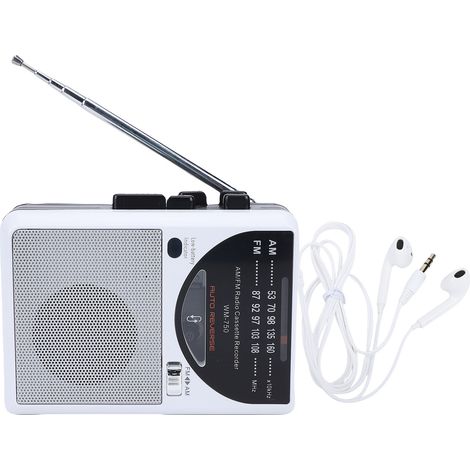 Magnétophone cassette rétro AM FM radio portable – Lecteur bande grande enceinte intégrée jack casque 3,5mm, audio (1/5)