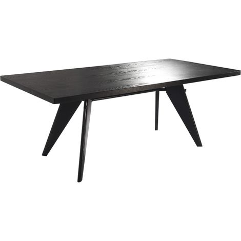 Esstisch Rechteckig Pärumm Mamba 190x90x72 cm Holz MDF Schwarz