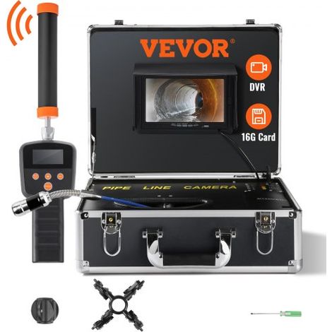 Caméra Inspection Canalisation avec Localisateur 512 Hz Endoscope Drain 30 m Écran 17,8 cm Enregistreur Dvr Étanche IP68 12 Led Réglables Carte Sd (1/4)