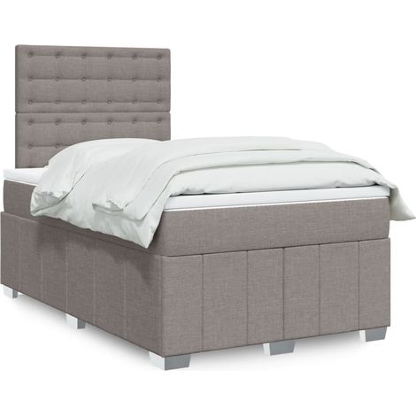 Boxspringbett mit Matratze Taupe 120x190 cm Stoff vidaXL