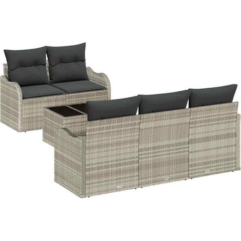 Maison Exclusive - Set Divano da Giardino Grigio chiaro polyrattan