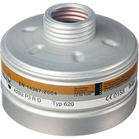 Dräger Filtre de protection respiratoire Rd40 1140 A2B2 P3 R D, certifié CE pour peinture, construction, bricolage