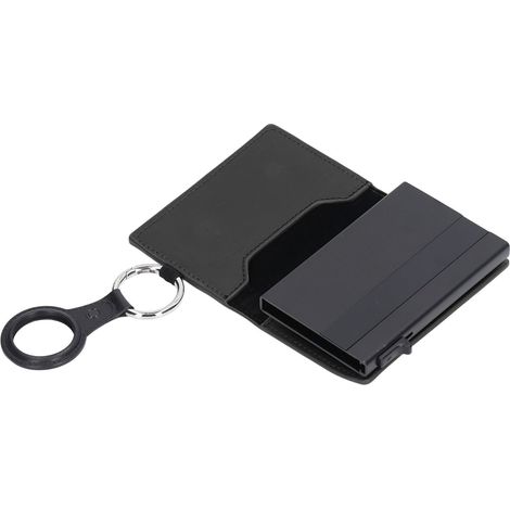 Portefeuille carte de crédit en alliage d'aluminium noir, étui anti-vol d'identité pour hommes et femmes, protection RFID.