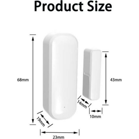 Capteur de porte et fenêtre WiFi - - 1PC-BLANC - Notification d'alarme instantanée (1/4)