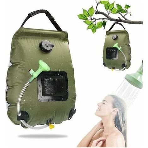 Solar Shower Bag Camping, 20L Portable Solar Shower Bag, Foldable Outdoor Shower Bag with Detachable Shower Head, 45°C Solar Water Heater Shower for Hiking, Climbing and Travel MUMU (1/4)