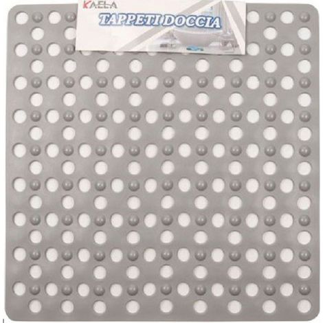 Trade Shop - Tappeto Tappetino Doccia Antiscivolo Quadrato 50x54cm Vasca Bagno 54049 Grigio - (1/2)
