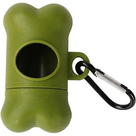 Waterproof plastic dog waste bag dispenser with rear hook, military green, freestanding dispenser - AquaForge