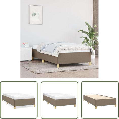 The Living Store Bettgestell ohne Matratze Taupe 100x200 cm Stoff - Bettrahmen - Doppelbett - Lattenrost - Schlafzimmermöbel - Boxspringbetten (1/5)