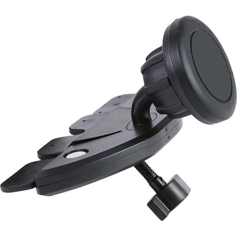 Soporte magnético para reproductor de CD de coche, giratorio 360°, silicona antideslizante, negro, fácil de usar. (1/4)