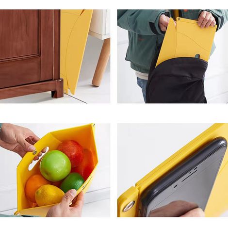Tabouret pliant d'extérieur portable en plastique pour le camping, la pêche et les voyages en train, jaune L (45 x 15 x 26) (1/5)