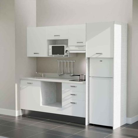 Kochnischen K37L - 240 cm - weiß - Snova - Spüle links + Haushaltsgeräte weiß (1/4)