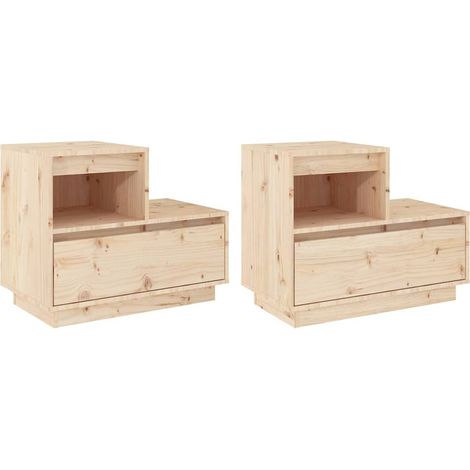 Maison Exclusive - Mesitas de noche 2 uds madera maciza de pino 6 (1/5)