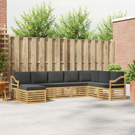 vidaXL Set di divani da esterno 8 pz Bianco e Antracite Poliestere (1/5)