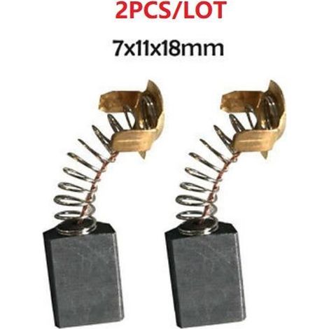 2 balais de carbone par lot, 7 x 11 x 18 mm, adaptés aux meuleuses Bosch, Makita et Hitachi.