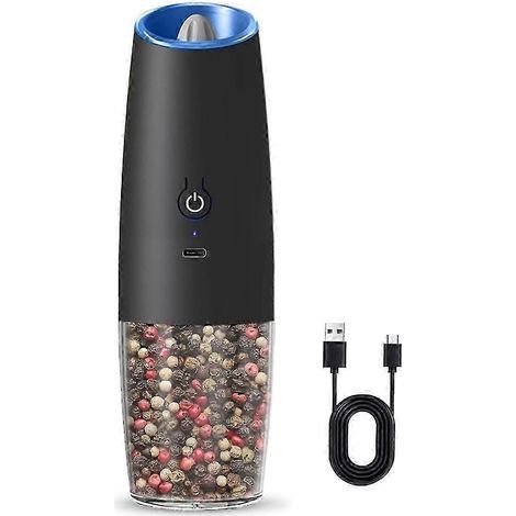 Moulin à sel et à poivre électrique rechargeable, moulin à sel et à poivre électrique réglable (1/5)