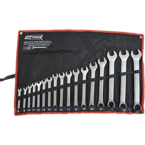 Awtools Schraubenschlüssel-Set 17-teilig Silber Chrom-Vanadium-Stahl (1/2)