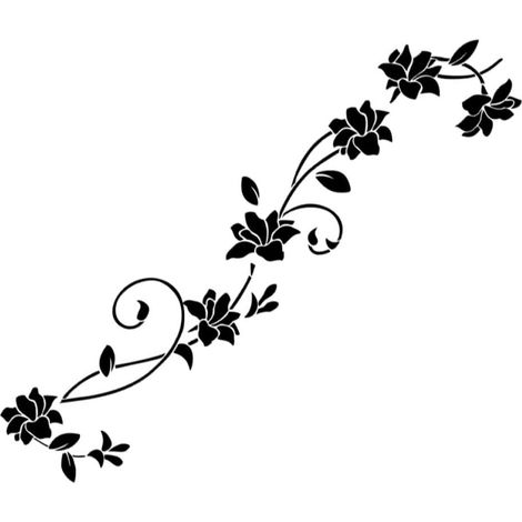 Adesivo da frigo a forma di fiore in PVC nero, decorazione adesiva per la parete della cucina. (1/5)
