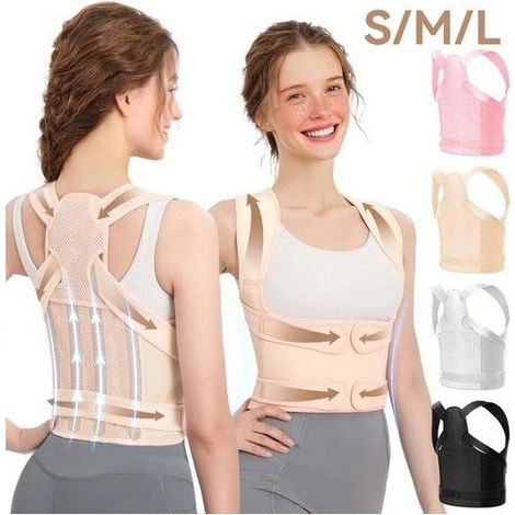 Orthèse dorsale - Conception en X pour alignement postural - Soutien lombaire à 360° - Tiges en fibres amovibles (1/5)