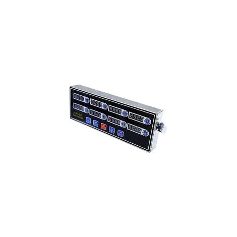 Timer digitale da cucina professionale a 8 canali, in acciaio inossidabile, con funzione di calcolo, allarme e orologio.