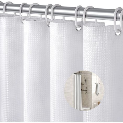 Waffle-weave shower curtain 180x90cm – Waterproof and mildew-resistant – Easy installation with eyelets – Modern design (1/5)