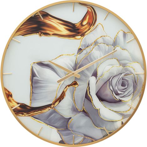 Orologio da parete Glass Rose 60 cm in vetro e alluminio tonalità rosa
