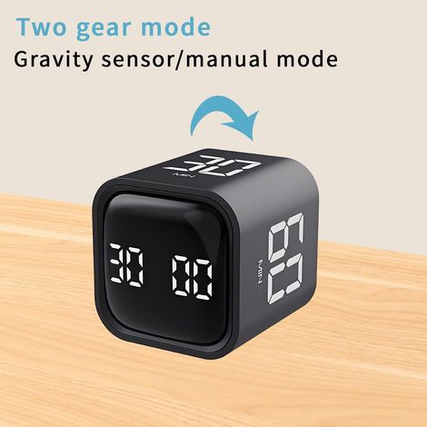 Pomodoro Cube – Timer di produttività con timer di conto alla rovescia da 5/10/30/60 minuti, avvisi acustici e vibrazioni regolabili, cronometro intelligente per ufficio, studio, attività, ADHD (1/4)