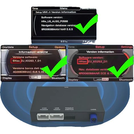 Decodificador inalámbrico Android Auto CarPlay, fácil instalación, calidad de audio superior, para A8 A8L D4 2010-2017 (1/2)
