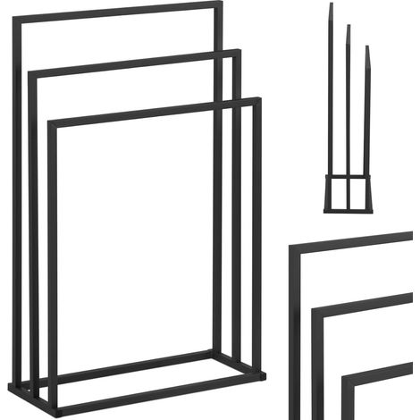 Portasciugamani da terra per 3 asciugamani STEEL 55 x 21,5 x 84 cm grigio scuro (1/5)