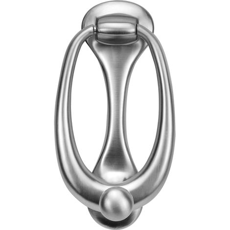 1 Heurtoir de porte ovale en alliage de zinc pour porte d'entrée, décoration de la maison, heurtoir de porte argenté (1/3)