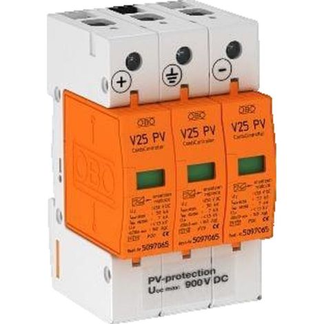 Protector contra sobretensiones Obo V25-B+C 3-PH900 7 kA 3 polos