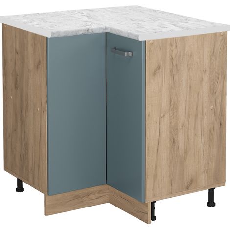 Mobile ad angolo cucina R-Line, Grigio-blu, 75.6 cm PL Marmo, Vicco