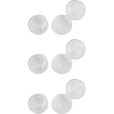 Lot de 6 protections transparentes pour boutons de cuisinière, résistantes à la chaleur et dotées d'un verrouillage de sécurité enfant pour four et plaques de cuisson à gaz. (1/5)