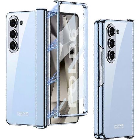 Transparente Schutzhülle mit Displayschutzfolie und Magnetscharnier für das Samsung Galaxy Z Fold 6. Rundumschutz und Vergilbungsschutz. Ideal als Geschenk. (1/5)