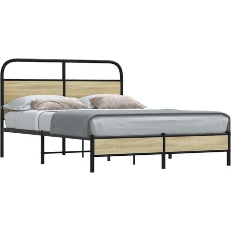 Bettgestell ohne Matratze 120x200 cm Sonoma-Eiche Holzwerkstoff