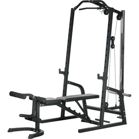 Stazione Fitness Multifunzione 152x105x212 cm in Acciaio Nero