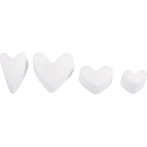 Moule pour savon, COEUR, plastique PET transparent, 4 pces., 4 tailles 30-75X40-70mm, profondeur 3cm, 4 formes, réutilisable, arts créatifs, fête des mères-34234000 (1/4)